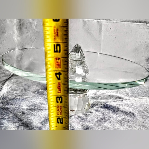 Vidali Collection Crystal Pedestal Christmas Tree Thick Glass Cake Stand Rare! - Picture 5 of 9
